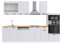 Vicco Küchenzeile Fame-Line, Weiß Landhaus/Weiß, 300 cm mit Hochschrank, AP Eiche