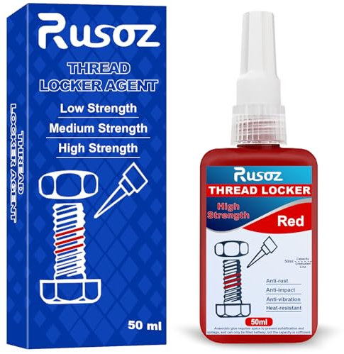 Rusoz Frein Filet Haute Résistance 50ml Adhésif Anaérobie Pour Le Collage De Métalliques Frein Filet Fort Colle Blocage Vis écrou (Rouge)