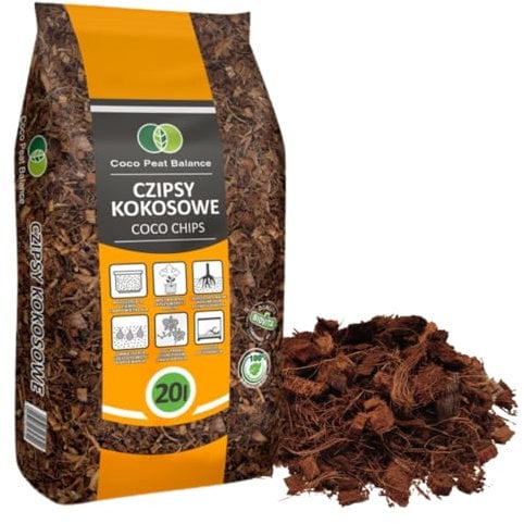 Kokosnussfasern für Blumenpflanzen 20L - Kokoserde für Pflanzen - Kokosfasern für Pflanzen, natürlich - Hochbeeterde, geeignet als Palmenerde, Erde für Zimmerpflanzen