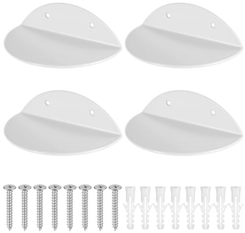 4PCS White Floating Wall Shelves, Small Floating Shelves for Wall Shelf, Acrylic Small Floating Shelf Semicircular Display Ledges for Bedroom Bathroom Living Room Book Speaker Hanging Shelves - White