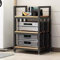 ZIUSFAC Audio-Video-Komponenten-Rack Medienständer 3/4-stöckiges Audio Rack Audioständer Modernes Entertainment-Center Rahmen Audio Schrank HiFi Regal - 50x40x70cm(Walnut,3 Tier)