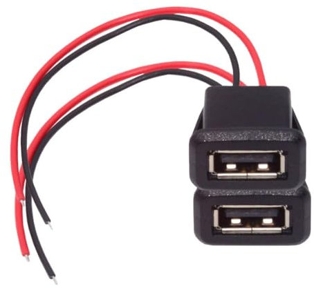 chenyang Lot de 2 câbles ouverts à 2 broches vers USB 2.0 femelle CC 5 V 3 A encastré pour prise de charge