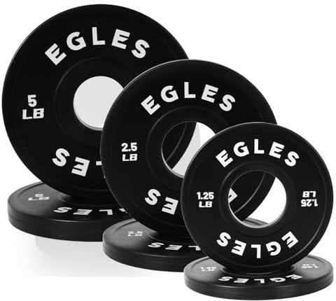 EGLES Wechselscheiben-Set, 7,9 kg, 0,6 kg + 1,1 kg + 2,3 kg, schwarze gummierte Hantelscheiben, paarweise, olympische Hantelscheiben, passend für 5,1 cm Langhanteln, Krafttraining, Hantelscheiben für