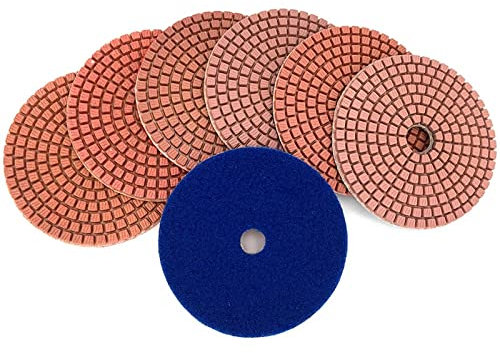 broyeur, Rouleau, broyeur d'angle, Lot de 10 tampons de Polissage diamantés de 4 Pouces, tampons de Polissage humides Flexibles for Outils abrasifs en Pierre et marbre HC11(50)