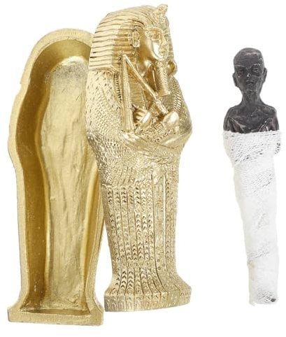Cabilock Ägyptische Mumie Dekoration Aus Langlebigem Harz Kunstvoll Gestaltete Pharaonen Figur Detailreiche Sarkophag Statue Als Einzigartiges Wohnaccessoire Und Geschenkidee