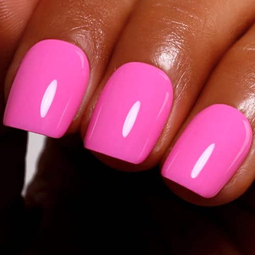 Ozzeal Gel Polish, 0.5 Fl Oz Bright Pink Gel Nail Polish Spring Summer Soak off LED UV Art Starter Manicure Salon DIY