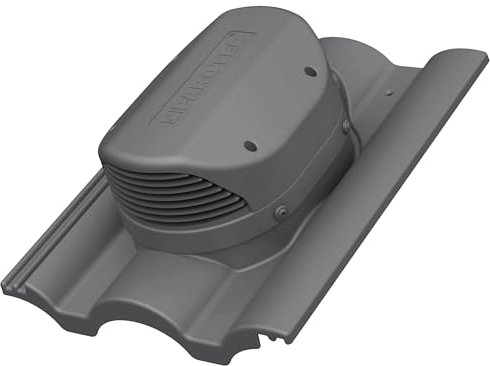 Parotec Flachlüfter für Braas - Taunus Dachlüfter Entlüfter Lüftungsziegel (RAL 7024 - Graphit)