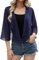 Aottori Womens Summer Bolero Cardigans Ladies 3/4 Sleeve Chiffon Shrugs Shawl Tops Lightweight Solid Casual Short Cardigan UK Navy M