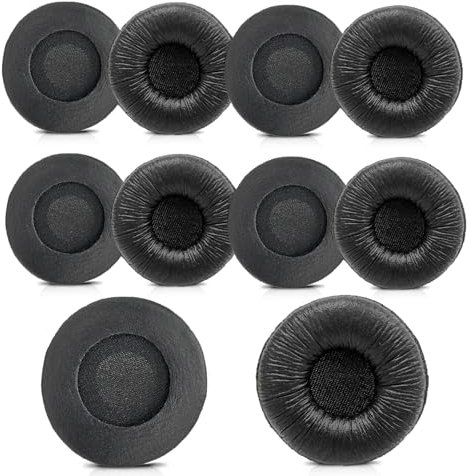 Plantronics Headset Ear Cushions, Headphone Replacement Ear Pads 50mm Earpads Ear Covers for Plantronics Blackwire C310 C320 C3210 3220 3320 HW251N HW520 Jabra PRO 920 930 Biz 1100 1500 2400 (10 Pack)