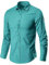 2025 - Herrenmode Business Freizeit Reine Farbe Langarmhemd Top Bluse Herren Hemd Kurzarm Flieder (Green, XXXL)