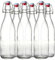 Ultimo Designs Clear Glass Bottles With Airtight Swing Top Lids 6 x 750ml