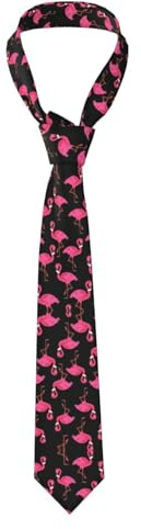 DEXNEL Cravate à rayures pour homme Motif flamants roses 8 cm