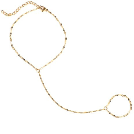 Mikovivi Ringarmband-Handkette, Goldenes Handarmband Verstellbar Fingerringkette Edelstahl Stilvoller Handschmuck Trendiges Geschenk für Frauen (Stil 3)