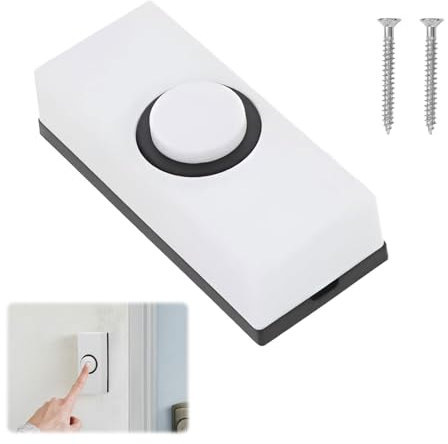 Watlikeup Wired Doorbell Button, Universal Wired Doorbell, White, Non-Illuminated, Touch Control, Wall Mount