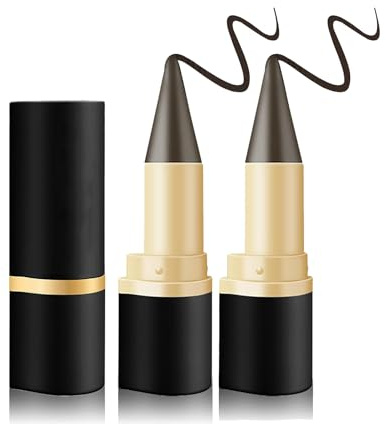 2 Stücke Eyeliner Wasserfest Kajalstift Schnell Trocknender Wischfester Gel Eyeliner,Eye Pencil,Augen-Look -Make-up für den idealen Lidstrich Ein Alltägliches Lang (dunkelbraun)