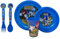 Juego de vajilla Sonic de plástico reutilizable 5 piezas platos de vidrio cubiertos para niños set almuerzo
