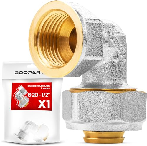 BOOPARTS – Conexión multicapa 20-1/2 (15-21) a rosca – Codo hembra multicapa – accesorio de plomería para tubo multicapa 20