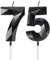 mciskin Black 75th Birthday Candles,75th Birthday Decorations for Women Men,3D Number 75 Candle for Cake,Black Candle Cake Toppers for Birthday Party Decorations Wedding Supplies