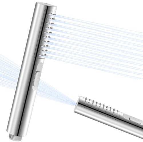 YYTECH Handbrause für Badezimmer, Hochdruck Wassersparend Duschkopf, Wassersparend Duschkopf rund mit 2 Funktionen, Stabhandbrause Anti-Kalk Silikon-Düsen für Baden und Spa, Chrom ABS-Körper