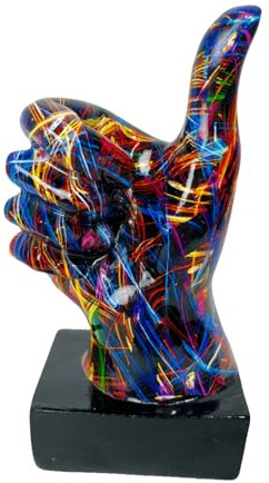 Jubilofex Bunte Kunststatue - Harzfigur, Cooles Ornament | Handsignal Graffiti -Skulptur, abstraktes Daumen Display Plus moderner für Büroschreibtisch Home Setup Room Decoration Business Geschenke