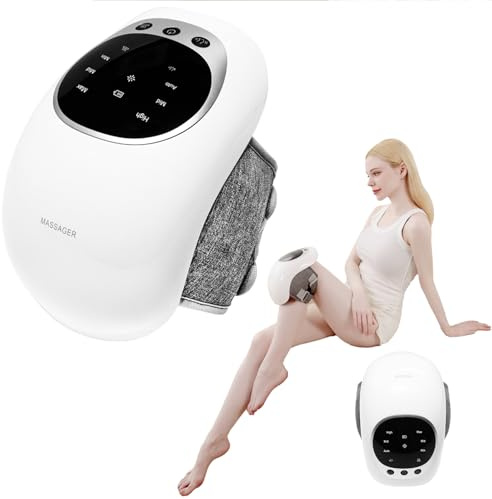 BeSokar Massaggiatore per ginocchio, 3 livelli di temperatura, terapia a luce rossa, display LCD, terapia di calore e vibrazione, 7000 giri/min, 120 minuti di autonomia