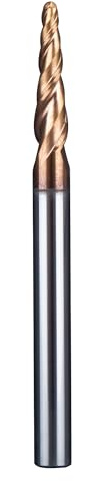 HUHAO Fresas de punta de bola cónica con vástago de 1/6 pulgadas, diámetro de punta de 1,5 mm (radio de 0,75 mm), 4,75 grados, brocas de enrutador CNC de carburo sólido para fresado 2D/3D y tallado