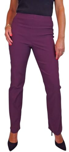 Paulo Due Elasticated Waist Trouser for Women Pull On Plum (20)
