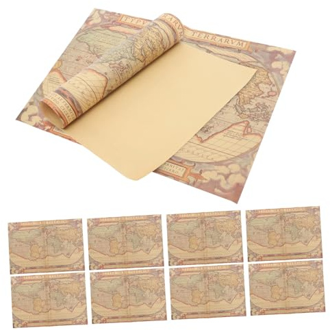 SOLUSTRE 10pcs Vintage Map Wrapping Paper for Bouquet and Craft Use Large Bright Colored Florist Paper for Birthday Wedding and Festival Packing