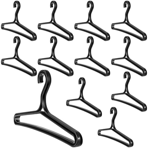 FoldTier Neoprenanzug-Kleiderbügel zum Tauchen und Surfen – robuster Trockenanzug-Kleiderbügel mit breiter Schulter – PP-Kunststoff zum Trocknen und Aufbewahren (schwarz), 12 Packungen