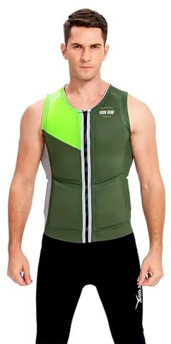 WYYHAA Verde,XXL,Gilet D'Impatto in Neoprene per Adulti – Progettato per Wakesurf e Skimboard, Ideale per Nautica, Rafting, Surf e Tutte Le attività Acquatiche
