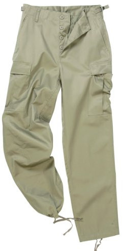 Mil-Tec US Ranger Hose Typ BDU • Herren Cargohose mit 6 geräumigen Taschen • Taktische Hose mit verstellbarem Kordelzug & Gürtelschlaufen • Robuste Feldhose für Outdoor, Arbeit & Freizeit • Khaki, L