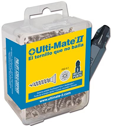 Ulti-Mate II B40050L1 - Pack de 40 tornillos para madera (4 x 50 mm) y punta PSD (25 mm) en caja grande