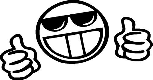NetSpares Plott Aufkleber Thumbs Up Cool Sticker Autoaufkleber Shocker Fun Tuning