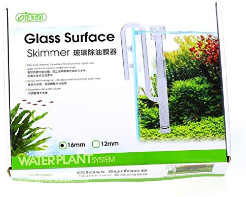 ISTA Glass Water Surface Oil Protein Skimmer for Aquarium Plant Filter Inflow Pipe,Tube Hose (12mm or 16mm) (for 12/16mm hose)