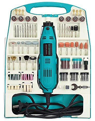 LARS360 Mini-Schleifer Schleifmaschine 226 teilig inklusive Koffer Handschleifer Multischleifer Multitool Rotary Drill Grinder Schleifen Werkzeug (226 teilig)