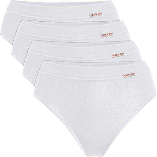 con-ta Damen-Slip 4er-Pack Feinripp weiß Größe 38