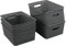 Dehouse 6-Pack Gray Plastic Storage Basket, Small Weave Basket