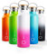 REFYLL Trinkflasche Edelstahl 750ml - “colorFYLL” I Thermoflasche für die Schule, Kinder, Arbeit I Wasserflasche auslaufsicher + BPA frei I (Pink & White)