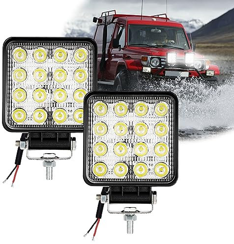 SWANEW LED Arbeitsscheinwerfer 2 X 48W Zusatzscheinwerfer 12V 24V Scheinwerfer IP67 Wasserdicht für Trecker Bagger SUV, UTV, ATV