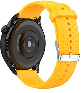 yanghongyua 22 mm Uhrenarmbänder für amazfit GTR 3, Silikon-Ersatzarmband kompatibel für Samsung Galaxy Watch3 45 mm, elastisches Armband für Huawei Watch 3/Garmin vivoactive 4. (Gelb)