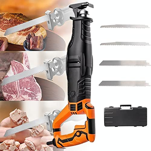 Scie à Os Boucherie Électrique, Scie Sabre pour Viande, 1050W Scie Alternative Professional, 2800 RPM, Idéal pour Couper du Bois, des Branches, du Porc Congelé, des Moutons et du Bœuf