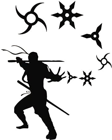 HUANYIN Vinyl Ninja Wandtattoo Kinderzimmer Dekoration Samurai Wandtattoo Krieger Wandtattoo Junge Home Decoration, 80x100cm