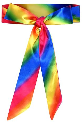 BlackButterfly Hochzeit Bogen Band BrautjungfernabschlussballSatin-Schärpe Gürtel (Regenbogen, 5W / 175L)