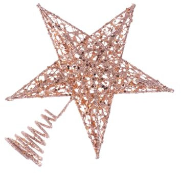 Garneck 2St weihnachtsdeko Urlaubsparty Ornament Clip auf Baumspitze Rose Golddekor Weihnachtsbaum Weihnachtsstern Topper Christbaumschmuck Sternform schmücken Zutaten Zylinder Zubehör