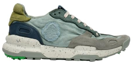 Satorisan - Chacrona Linen - Casual Sneaker Herren - Vintage Leder und Leinen Sportschuhe Bequem, Nachhaltig und Dauerhaft - Farbe Vergri Blue - Größe 46