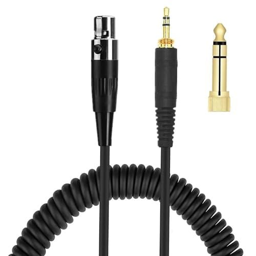 BUTIAO HD 490 Pro Cable, Mini XLR 4 Pin Female 6.35mm Replacement Spring Cable Extension Cord for Sennheiser HD 490 Pro Plus, AKG K371BT, Pioneer HDJ-X10 DJ, Beyerdynamic DT177x GO Headphones