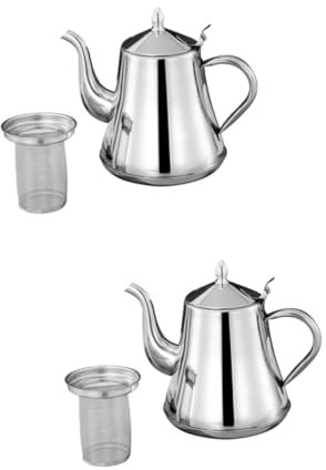 ABOOFAN 2 Piezas tetera colador cafeteras jarra cafetera cafetera cafeteta cafetera manual hervidor de cuello de cisne olla de agua inoxidable verter sobre la tetera Acero inoxidable