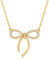 ankbrats 18K Gold Schleife Halskette für Damen, Schmetterling Halskette mit kleinen Zirkonia, Weihnachten Geschenk Schmuck für Mädchen