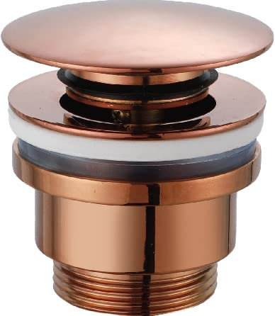 IMEX - Vanne universelle pour lavabo à clic clac, valve de lavabo clic-clac, bonde de lavabo - Or rose brillant