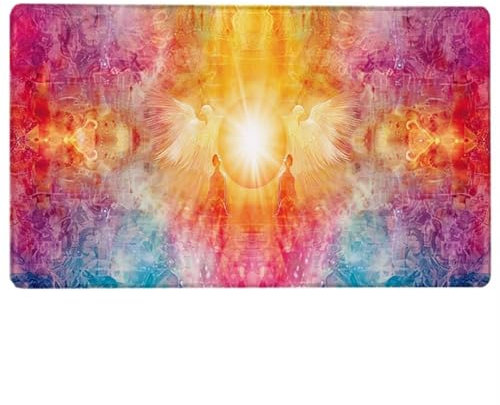 LUESUAYN Angel Extra Large Gaming Mouse Mat 800 x 300 x 3 MM Oversize - XXL Mouse Pad - Color Desk Pad Extended – for Precision and Speed - Non-Slip Rubber Base Desk Mat – For Mouse and Keyboard Q-0